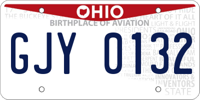 OH license plate GJY0132