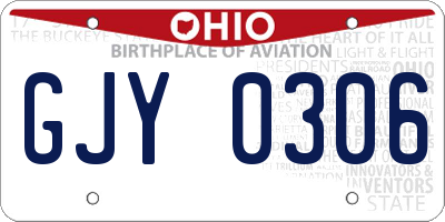 OH license plate GJY0306