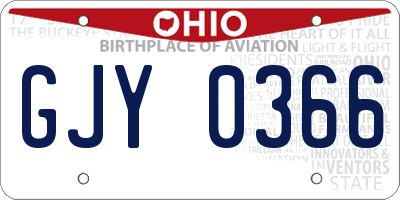 OH license plate GJY0366