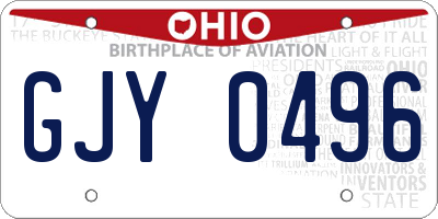OH license plate GJY0496