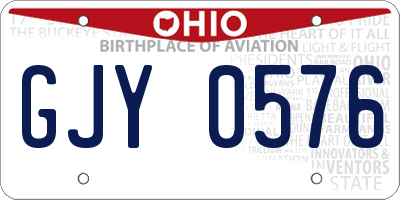 OH license plate GJY0576