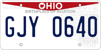 OH license plate GJY0640