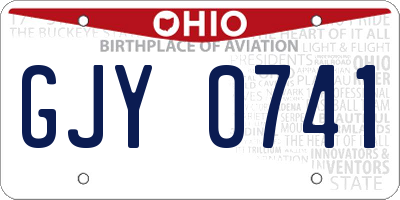 OH license plate GJY0741