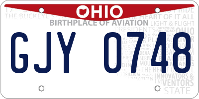 OH license plate GJY0748