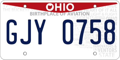 OH license plate GJY0758