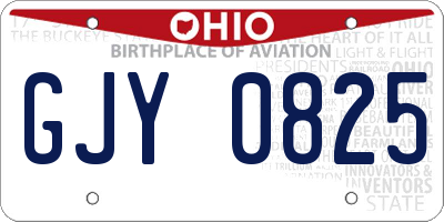 OH license plate GJY0825