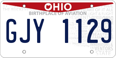 OH license plate GJY1129