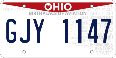 OH license plate GJY1147