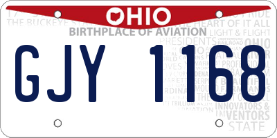 OH license plate GJY1168