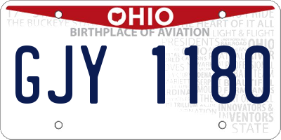 OH license plate GJY1180