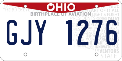 OH license plate GJY1276