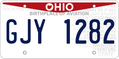 OH license plate GJY1282