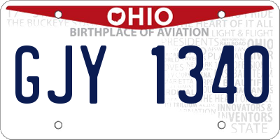 OH license plate GJY1340