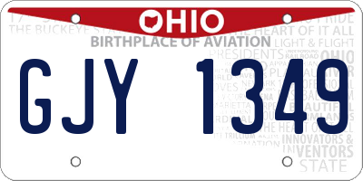 OH license plate GJY1349
