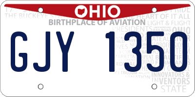 OH license plate GJY1350