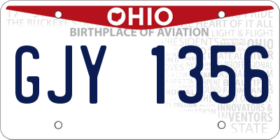 OH license plate GJY1356