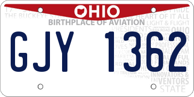 OH license plate GJY1362