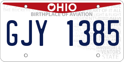 OH license plate GJY1385