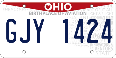 OH license plate GJY1424