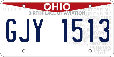 OH license plate GJY1513