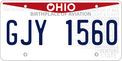 OH license plate GJY1560