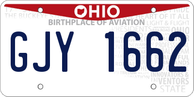OH license plate GJY1662