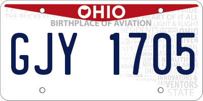 OH license plate GJY1705