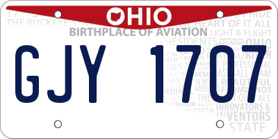 OH license plate GJY1707