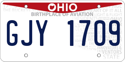 OH license plate GJY1709