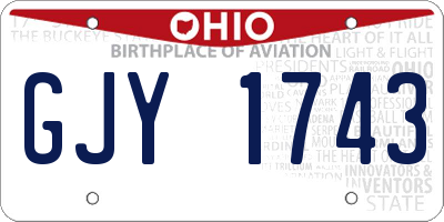 OH license plate GJY1743