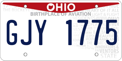 OH license plate GJY1775