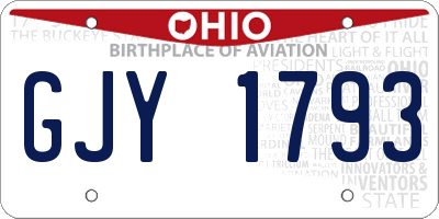 OH license plate GJY1793