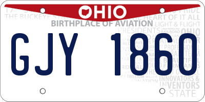 OH license plate GJY1860