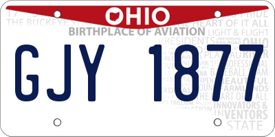 OH license plate GJY1877