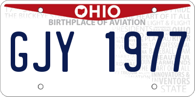 OH license plate GJY1977