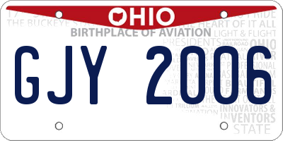 OH license plate GJY2006