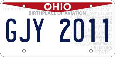 OH license plate GJY2011