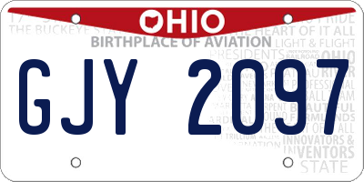 OH license plate GJY2097