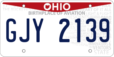 OH license plate GJY2139