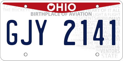 OH license plate GJY2141