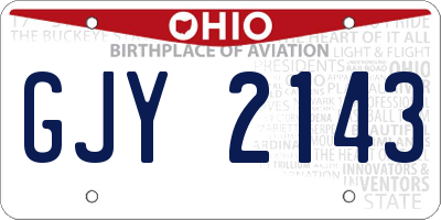 OH license plate GJY2143