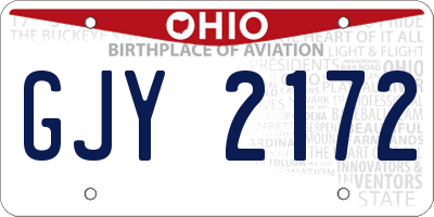 OH license plate GJY2172