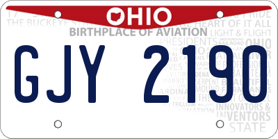 OH license plate GJY2190