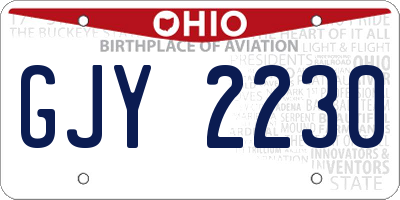 OH license plate GJY2230