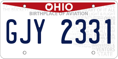 OH license plate GJY2331