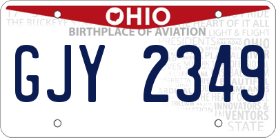 OH license plate GJY2349