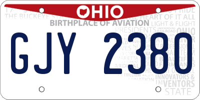 OH license plate GJY2380