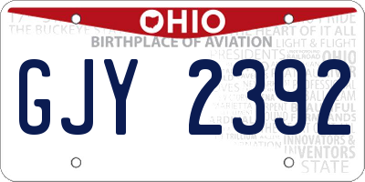 OH license plate GJY2392