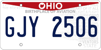 OH license plate GJY2506