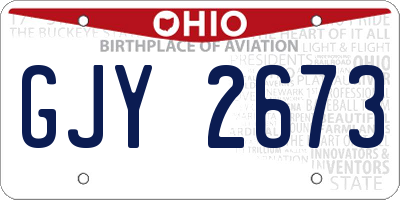 OH license plate GJY2673